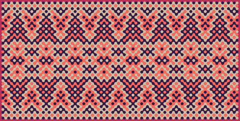 Multicolor truchet tiling connections illustration