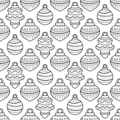 New year seamless Christmas tree balls pattern for fabrics and packaging and gifts and linens and kids