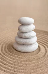 Foto op Aluminium Stenen in het zand Yoga zen-stenen