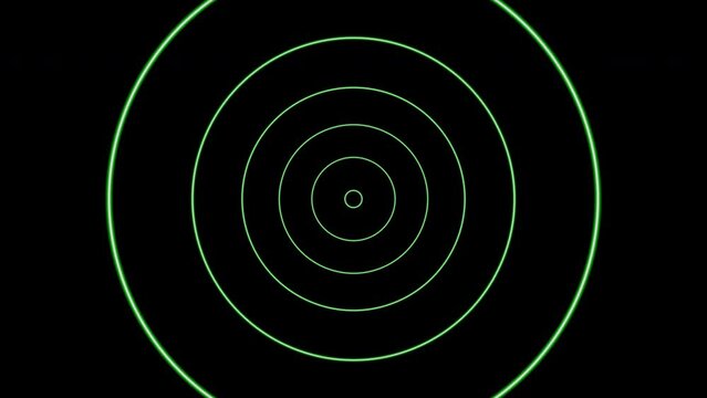 4k Abstrack seampless looping green neon circle tunel background