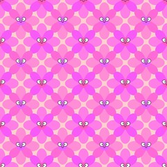 Simple cartoon seamless flower pattern for fabrics and textiles and packaging and wrapping paper and kids