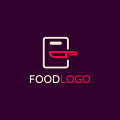 Abstract Food Line Logo. Suitable for Recipe, Diet, Cooking, Cafe, Restaurant, and Fresh Food Vector Logo Design