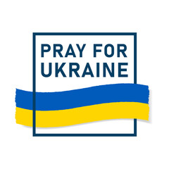 Pray for Ukraine concept illustration with national flag. Ukrainian flag praying concept vector illustration. Pray For peace Stop the war against Ukraine