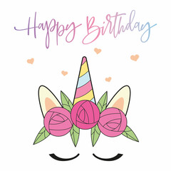 Unicorn is a cute birthday image that will brighten up this day