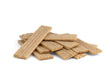 Crunchy rye crispbreads isolated on white background.