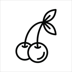 Cherry line icon, outline vector sign, linear pictogram. vector illustration on white background.