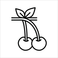 Cherry line icon, outline vector sign, linear pictogram. vector illustration on white background.