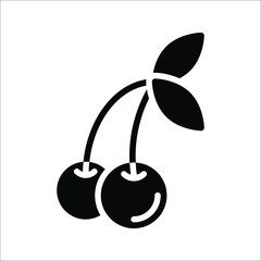 Cherry line icon, outline vector sign, linear pictogram. vector illustration on white background.