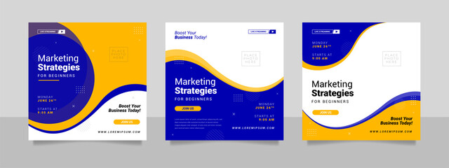 Digital marketing webinar and business conference social media post template.