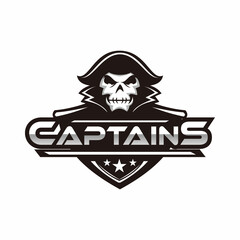 captain skull pirates logo design