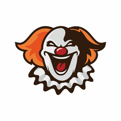 scary laughning clown logo design
