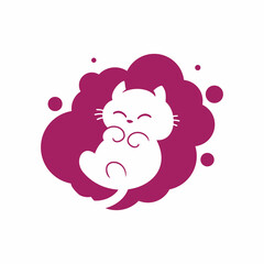 cute kitty cat logo design