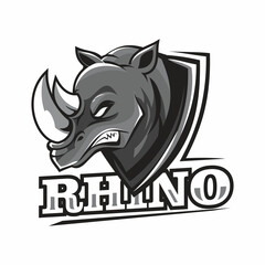 angry rhino logo design