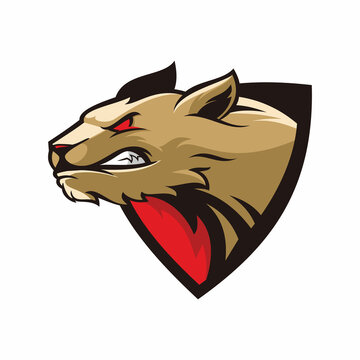angry shield dog logo design