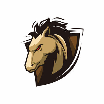 brow horse shield logo design