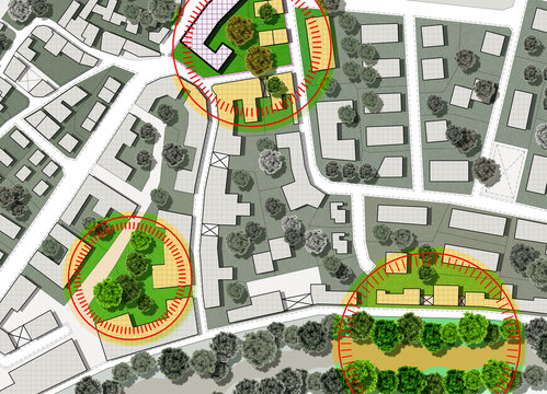 Census of singol, group or row trees in cities -  green manageme
