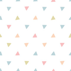 Seamless pattern triangles. Pattern on a white background. Simple design. Seamless geometric pattern. For wallpaper, notebook cover, phone case, fabric printing, children's clothing. Vector.