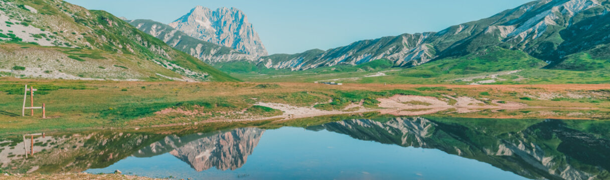 view of the mountains, gran sasso, abruzzo Italy