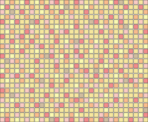 the background is made of small squares like a tile or mosaic