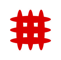 3 vertical and horizontal line overlapped design.