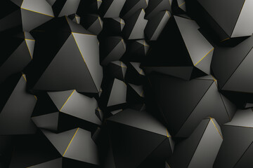 Black background with geometric shapes