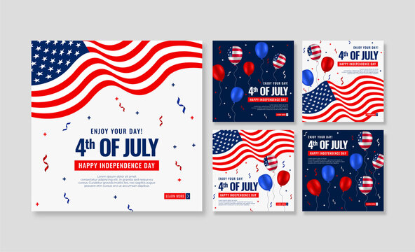 4th Of July Independence Day Social Media Post Template