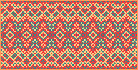 Multicolor truchet tiling connections illustration