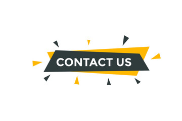 Contact us button. Contact us text web template. Sign icon banner
