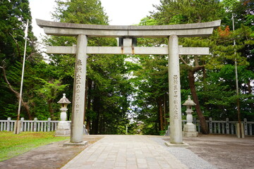 日本 北海道 函館八幡宮 鳥居