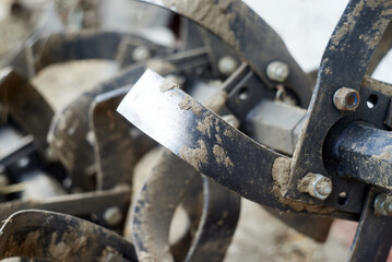 Photo of tillage cutter with soil