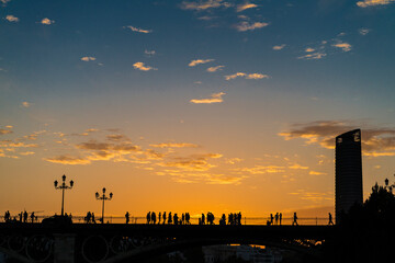 Triana Bridge at sunset.