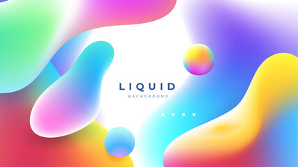 Modern colorful vivid vibrant gradient liquid fluid abstract background with blob shapes