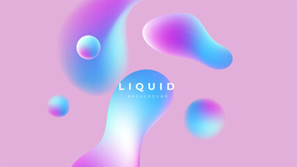 Set of colorful vivid vibrant gradient liquid fluid abstract background