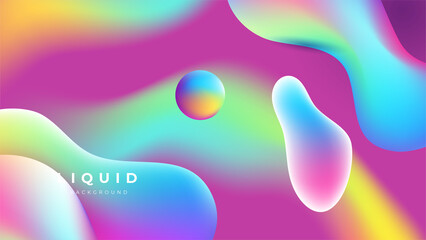 Set of colorful vivid vibrant gradient liquid fluid abstract background