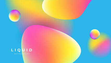 Set of colorful vivid vibrant gradient liquid fluid abstract background