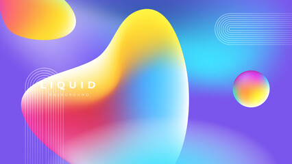 Set of colorful vivid vibrant gradient liquid fluid abstract background