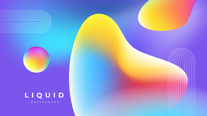 Set of colorful vivid vibrant gradient liquid fluid abstract background