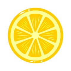 Vector illustration of a lemon in a section