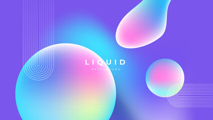 Set of colorful vivid vibrant gradient liquid fluid abstract background