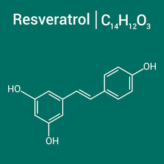 Fototapeta premium chemical structure of Resveratrol (C14H12O3)