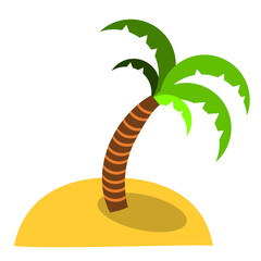 Vector illustration of a palm tree on the beach