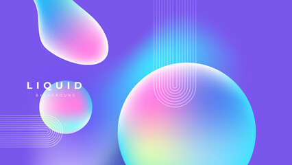 Set of colorful vivid vibrant gradient liquid fluid abstract background