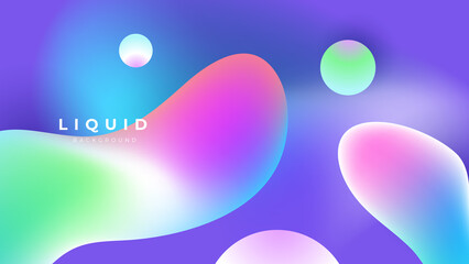 Set of colorful vivid vibrant gradient liquid fluid abstract background