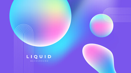 Set of colorful vivid vibrant gradient liquid fluid abstract background