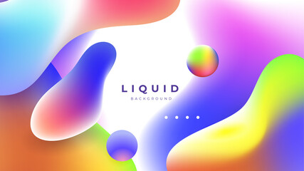 Modern colorful vivid vibrant gradient liquid fluid abstract background with blob shapes