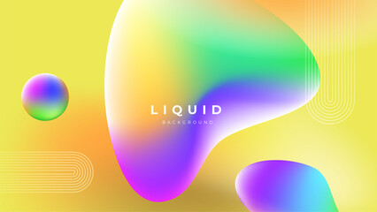 Modern colorful vivid vibrant gradient liquid fluid abstract background with blob shapes