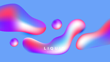 Modern colorful vivid vibrant gradient liquid fluid abstract background with blob shapes