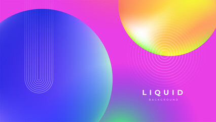 Modern colorful vivid vibrant gradient liquid fluid abstract background with blob shapes