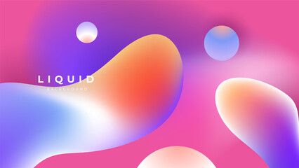 Modern colorful vivid vibrant gradient liquid fluid abstract background with blob shapes