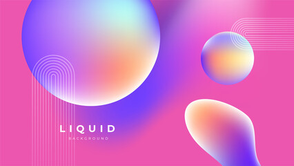 Modern colorful vivid vibrant gradient liquid fluid abstract background with blob shapes